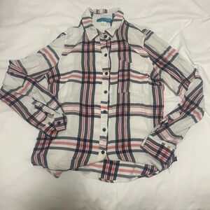 Pink and white plaid long sleeve shirt from Francesca’s collections